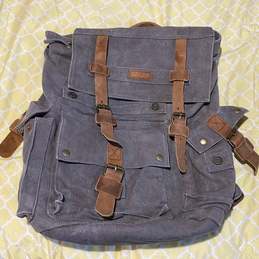 Gray Canvas Backpack - image 1